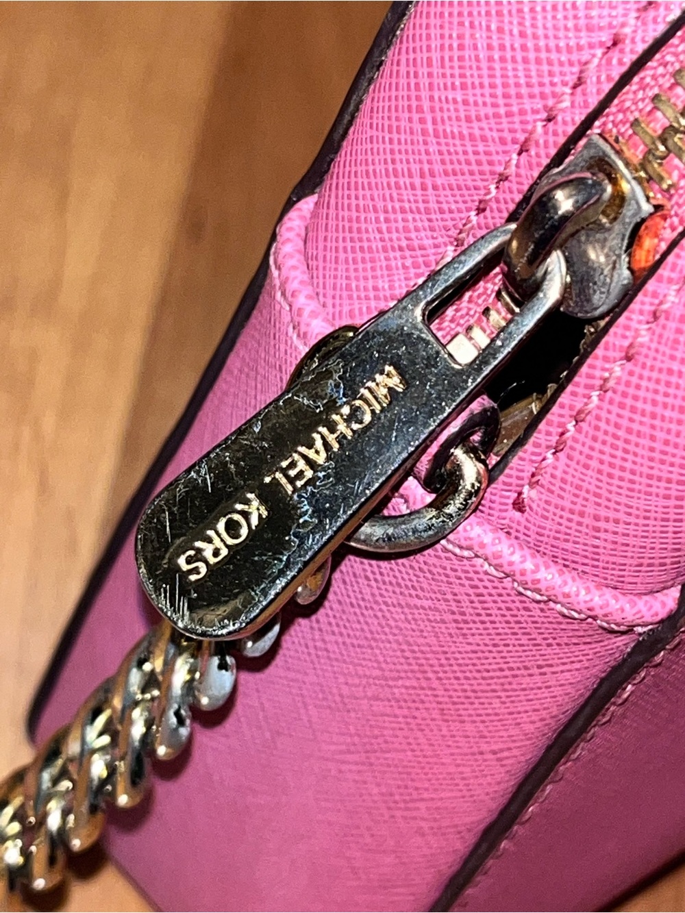 Michael Kors Pink Saffiano Leather Crossbody with Matching Wristlet - Picture 5 of 16